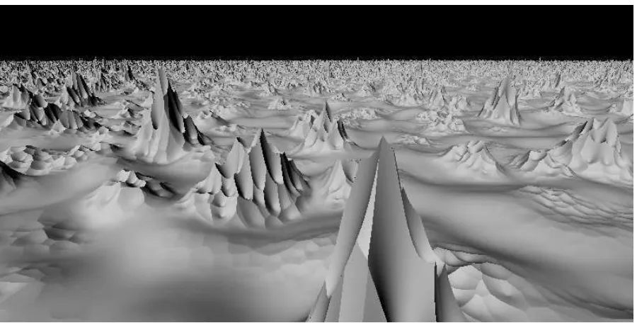 Figure 7: The visualisation of a procedural landscape that corresponds to a small section of an entire fractal planet