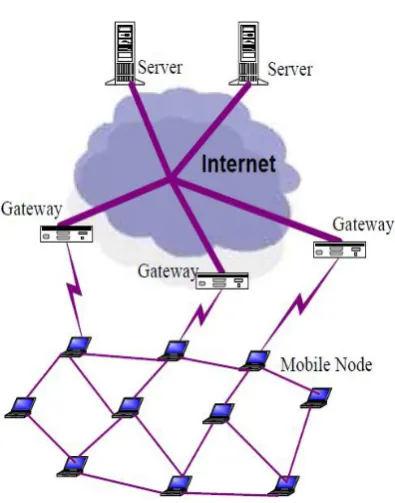 Figure 1:An Example Wireless Ad Hoc Access Network. 