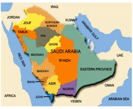 Figure 1. Map shows the study area, Aljouf province in north- western part of Saudi Arabia