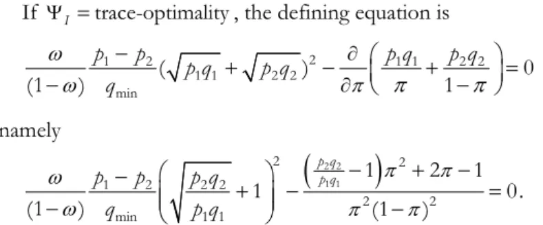 Table 6 shows the values of the compound targets that solve (22) and (23),  corresponding to fixed weight    1/2  (    1/2  and      1/2 , respectively) and to 