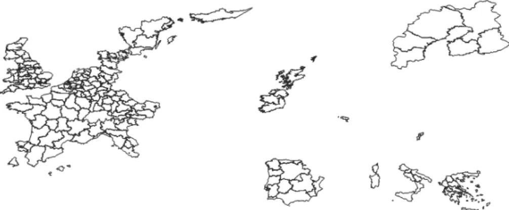 Figure A.1 – Maps of NUTS-2 non-Objective 1 regions included in the sample (left-hand panel) and  Objective 1 regions included in the sample (right-hand panel)