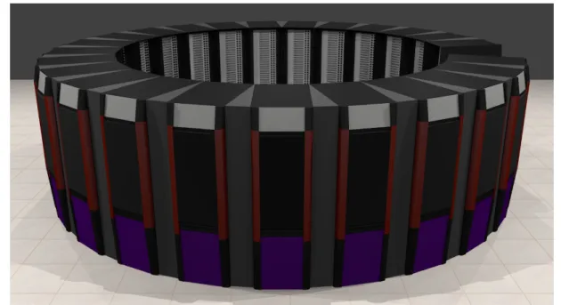 Figure 7. Rendering of an Exaflops system composed of 24 racks in a circular arrangement