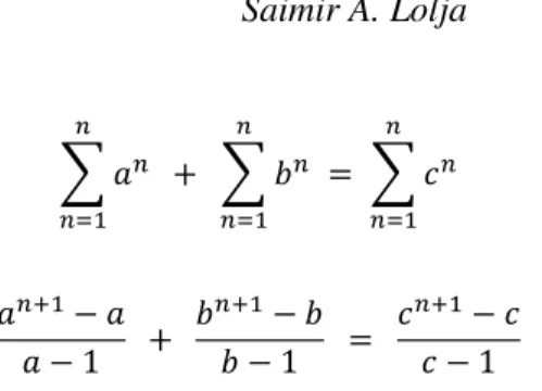 Figure 3. The Pythagorean Rule in the Domain of Natural Numbers, e.g., 3 2  + 4 2  = 5 2 