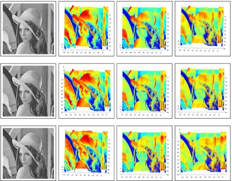 Fig. 14. Surface height recovery results. First column: Input images. Second column: Height recovered using our method
