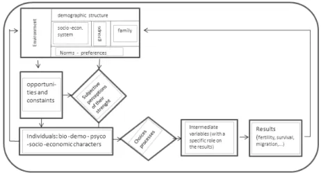Figure 2 – A reference framework to study demographic processes (source: De Sandre, 1996)