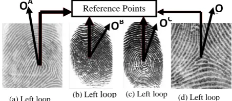Figure 9: Fingerprint images and their reference points 