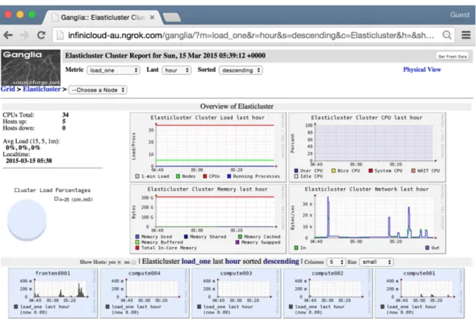 Figure 6. Ganglia cluster monitoring