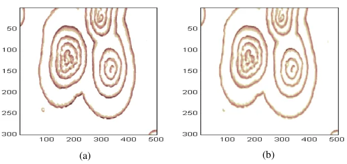 Fig. 4   Model prediction (one step ahead) for the BZ reaction at time instant t=43. (a) Real measurement at t=43; (b) Predicted image from the model
