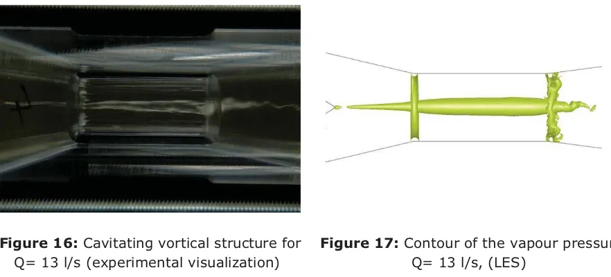 Figure 16� Cavitating vortical structure for 