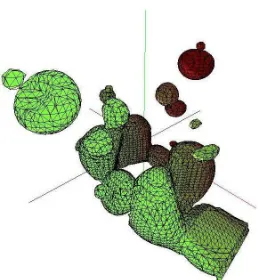 Figure 1: Isosurface Extraction from a Set of Seedsgenerated for the Neghip dataset. Different colorsindicate different seeds.
