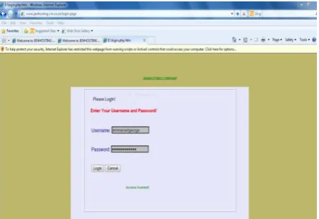 Figure 11c:  Unsuccessful Login Section 