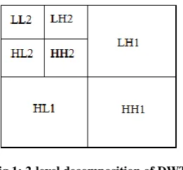 Fig 2: DWT decomposition of Lena image 