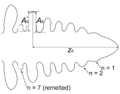 Figure 1. Typical dendrite morphology as generated by our phase-field simulation, showing here