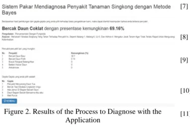 Figure 2. Results of the Process to Diagnose with the  Application 