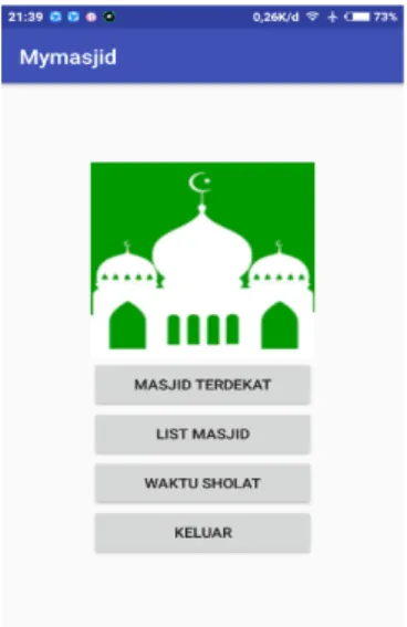 Figure 7. Menu Home  b.  Nearest Mosque 