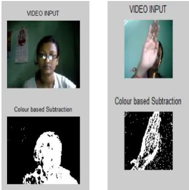 Fig 3:  Video input and background subtracted image 
