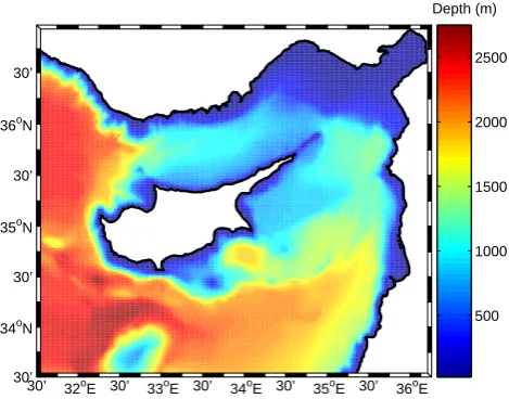 Fig. 1. Bathymetry and domain of CYCOM.