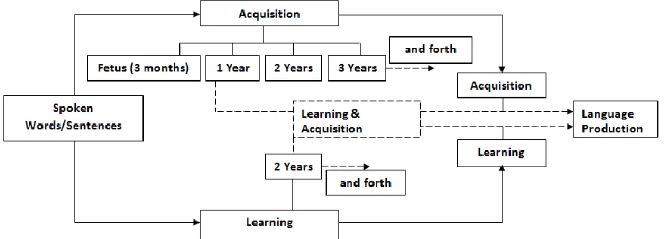 Figure 1. The Theoretical Framework between Acquisition and Learning 