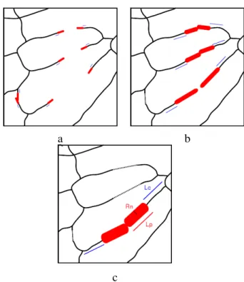 Fig. 11. Lenght of direction calculation     a). Prolongation length b).