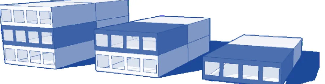 Figure 2: Test building for the optimization problems  Six conventional categories of energy saving measures (ESM) are considered: 