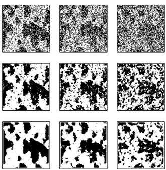 Fig. 2. Restoration of the digitised realisation of the Boolean model with isotropic grains