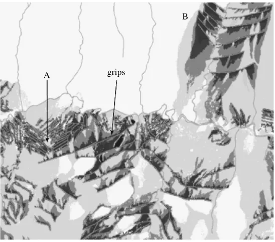 Figure 8. A map of the change in propensity to saturation for a 2!Wharfedale study catchment