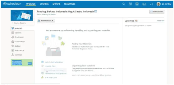 Figure 2. Using Access Code in the Schoology Application