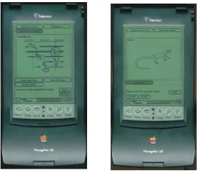 Figure 5. The interface layout as displayed (a) in the reptiles room,  and (b) in front of the lizard