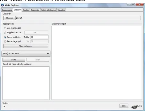 Fig.4. Selecting classify algorithm in WEKA for this study.  