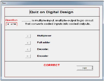 Fig. 21. Displayed message if answer is correct. 