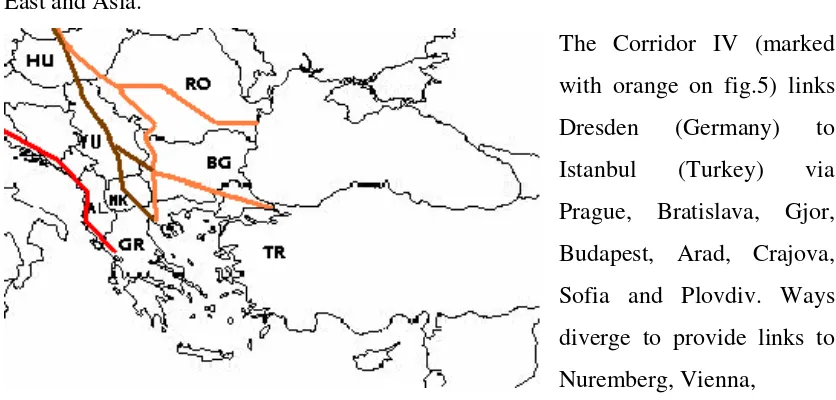 Fig.8 Transport Corridor IV and Corridor X 