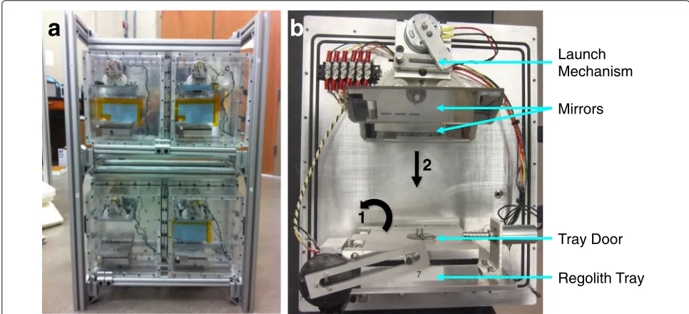 Fig. 4 PRIME-3 hardware. a The payload structure that is bolted to the aircraft floor and holds the eight impact boxes (only four are visible in thisfront view)