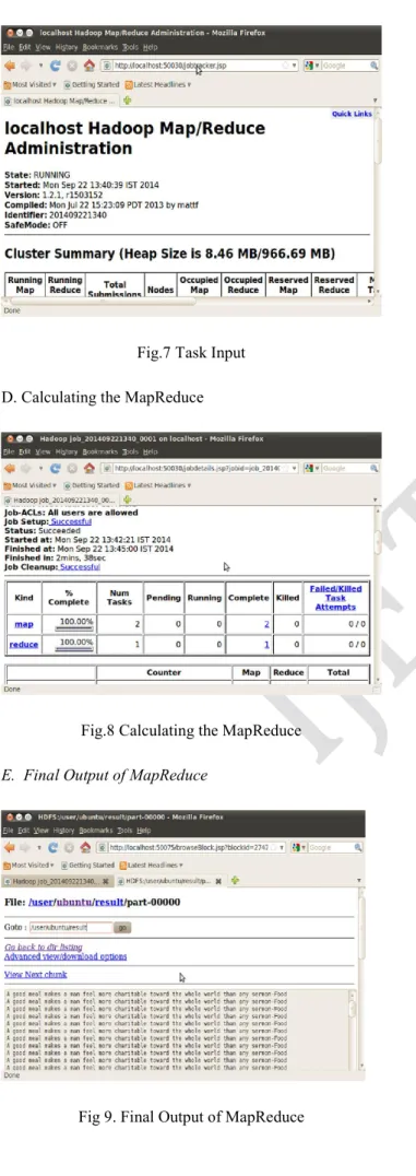 Fig 9. Final Output of MapReduce 
