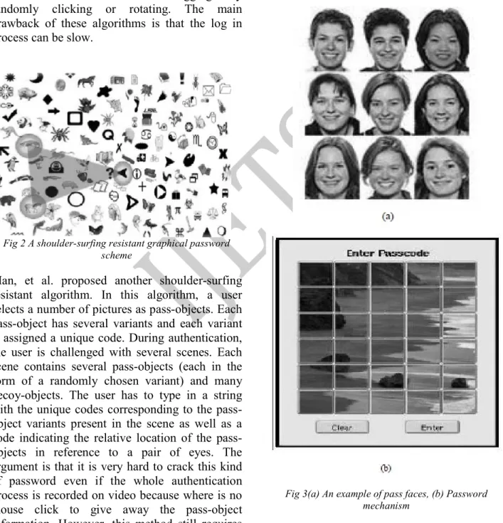 Fig 2 A shoulder-surfing resistant graphical password  scheme 