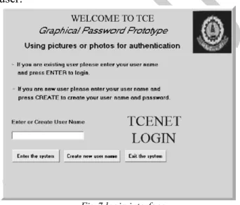 Fig 8 Choosing password 