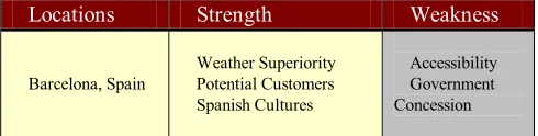 Figure 4.: Strengths and the weaknesses of the alternatives 