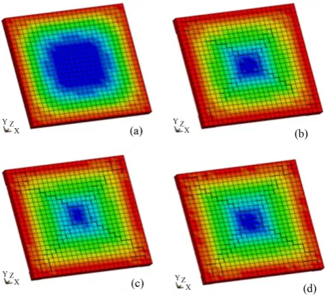 Figure 16. Predicted Ls-Dyna model and field observed damage in a typical test slab [top face]