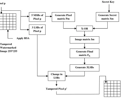 Fig 2: Block Diagram of Watermarking Extracting Procedure 
