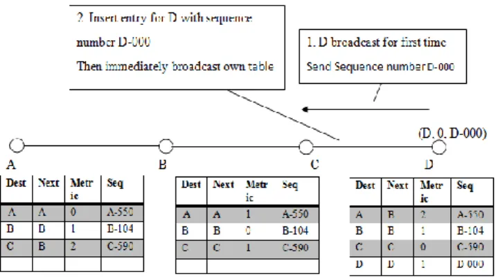 Figure 3: DSDV (new node) 