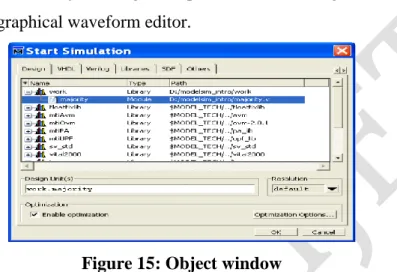 Figure 15: Object window 