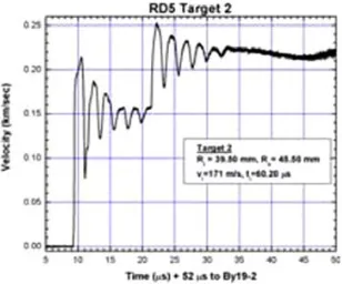 Fig. 7. RD-5 target 2 inner free surface velocity.