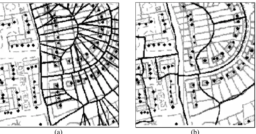 Figure 2: The process of creating areal unit boundaries for the output of the 2001 Census, based on postal address points and postcode boundaries