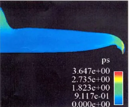Fig. 16. Simulated plastic strain in revised Gaussian plate.