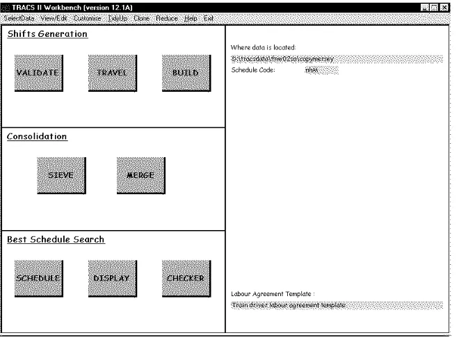 Figure 2: The TRACS II Workbench