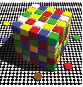 Figure 1.9 – Another example of colour constancy: the central brown square on the top and the 