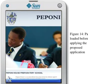 Figure 14: Page  loaded before  applying the  proposed  application  Figure 15: Page  loaded after  applying the  proposed algorithm  As seen in figure  15, images are  filtered out and  only relevant  content for the  mobile context  domain is loaded