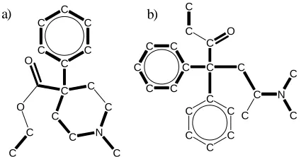 Figure 2.  Example MCES Comparison  (a) meperidine  (b)  methadone  