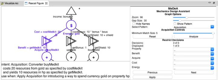 Figure 10: MeDeA: A Pattern-Based Game Mechanics Design Assistant