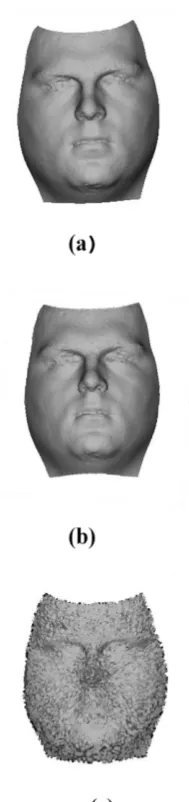 Fig 1: Face watermarked object with different Keys (a) Watermarked3D face with key=3000, (b) Watermarked 