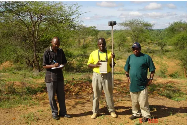 Figure 3. Ground magnetic survey in Mutomo-Ikutha area using Proton precession magnetometer